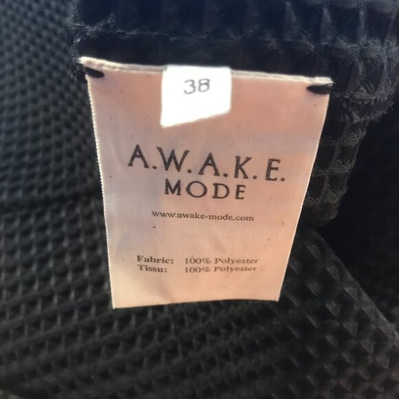 A.W.A.K.E. MODE Asymmetric Slit-Detailed Waffle Knit Pants - Picture 11 of 14